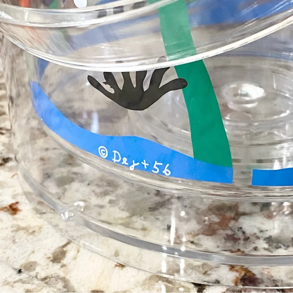 Vintage 1990s /80s Department 56 Acrylic Fish Ice Bucket